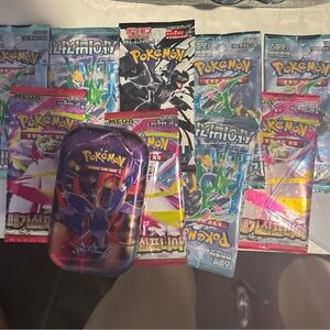 Pokemon Tin with Assorted Booster Packs
